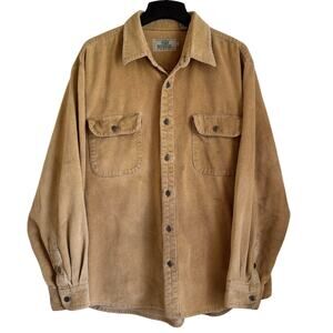 Redhead Corduroy Shirt Jacket Men’s XL Tan 100% Cotton Shacket Casual Outdoors